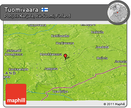 Physical Panoramic Map of Tuomivaara