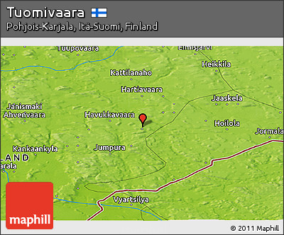 Physical Panoramic Map of Tuomivaara