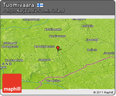 Physical Panoramic Map of Tuomivaara