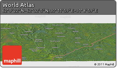 Satellite Panoramic Map of the Area around 62° 20' 44" N, 30° 40' 29" E
