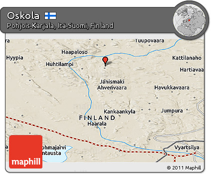 Shaded Relief Panoramic Map of Oskola