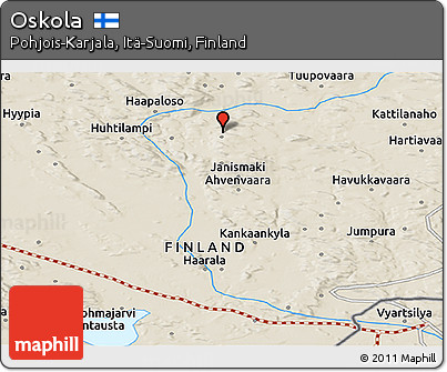 Shaded Relief Panoramic Map of Oskola