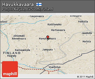 Shaded Relief Panoramic Map of Havukkavaara