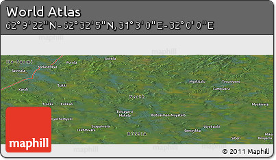 Satellite Panoramic Map of the Area around 62° 20' 44" N, 31° 31' 29" E