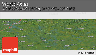 Satellite Panoramic Map of the Area around 62° 20' 44" N, 31° 31' 29" E