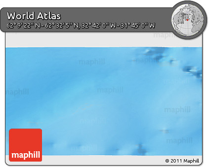 Shaded Relief 3D Map of the Area around 62° 20' 44" N, 32° 13' 30" W