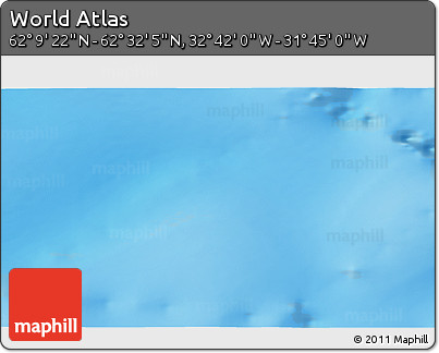 Shaded Relief 3D Map of the Area around 62° 20' 44" N, 32° 13' 30" W