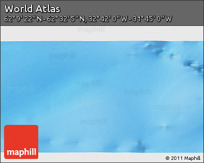 Shaded Relief 3D Map of the Area around 62° 20' 44" N, 32° 13' 30" W