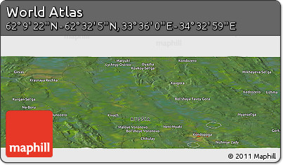 Satellite Panoramic Map of the Area around 62° 20' 44" N, 34° 4' 30" E