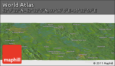 Satellite Panoramic Map of the Area around 62° 20' 44" N, 34° 4' 30" E