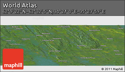 Satellite Panoramic Map of the Area around 62° 20' 44" N, 34° 55' 29" E