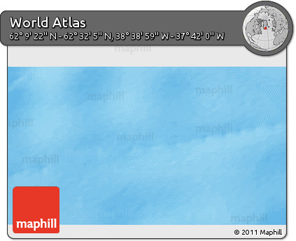 Shaded Relief 3D Map of the Area around 62° 20' 44" N, 38° 10' 29" W