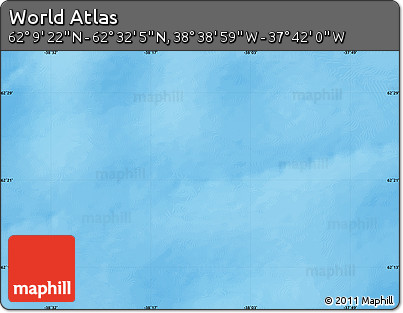 Physical Map of the Area around 62° 20' 44" N, 38° 10' 29" W