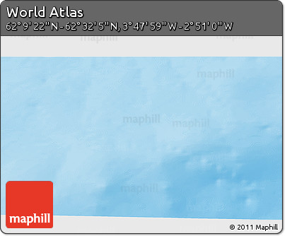 Physical 3D Map of the Area around 62° 20' 44" N, 3° 19' 30" W