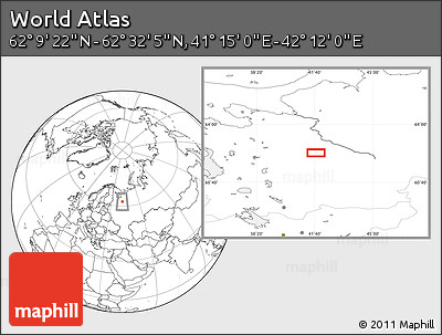 Blank Location Map of the Area around 62° 20' 44" N, 41° 43' 30" E