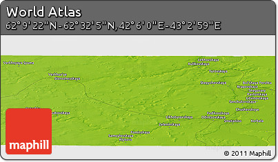 Physical Panoramic Map of the Area around 62° 20' 44" N, 42° 34' 30" E