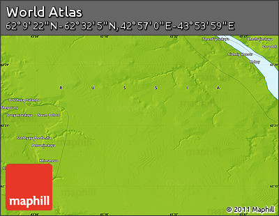 Physical Map of the Area around 62° 20' 44" N, 43° 25' 29" E