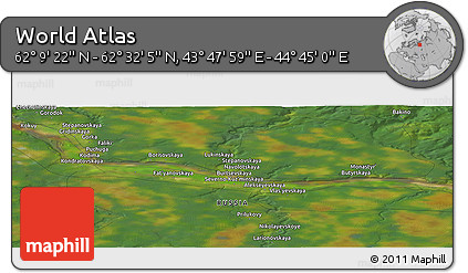 Satellite Panoramic Map of the Area around 62° 20' 44" N, 44° 16' 29" E