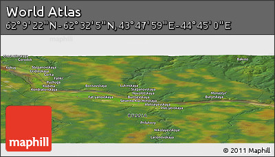 Satellite Panoramic Map of the Area around 62° 20' 44" N, 44° 16' 29" E
