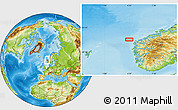 Physical Location Map of the area around 62° 20' 44" N, 4° 19' 30" E