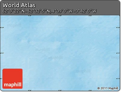 Shaded Relief Map of the Area around 62° 20' 44" N, 4° 10' 30" W