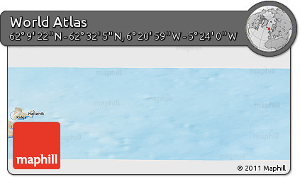 Shaded Relief Panoramic Map of the Area around 62° 20' 44" N, 5° 52' 30" W