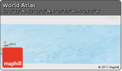 Shaded Relief Panoramic Map of the Area around 62° 20' 44" N, 5° 52' 30" W