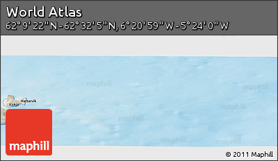 Shaded Relief Panoramic Map of the Area around 62° 20' 44" N, 5° 52' 30" W