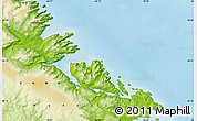 Physical Map of the area around 62° 20' 44" N, 66° 13' 29" W