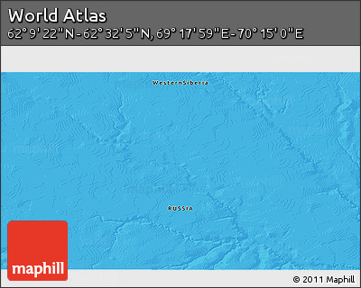 Political 3D Map of the Area around 62° 20' 44" N, 69° 46' 30" E