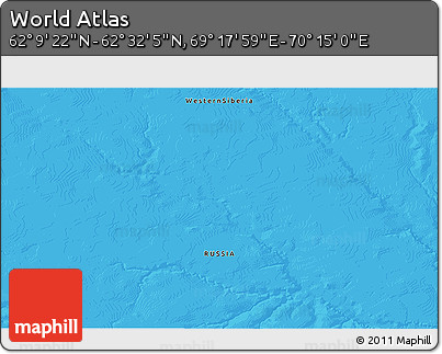 Political 3D Map of the Area around 62° 20' 44" N, 69° 46' 30" E