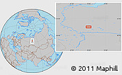 Gray Location Map of the area around 62° 20' 44" N, 70° 37' 30" E
