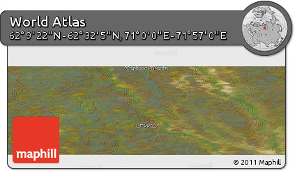 Satellite Panoramic Map of the Area around 62° 20' 44" N, 71° 28' 29" E
