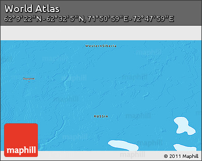 Political 3D Map of the Area around 62° 20' 44" N, 72° 19' 29" E
