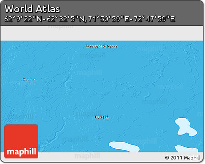 Political 3D Map of the Area around 62° 20' 44" N, 72° 19' 29" E