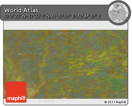 Satellite 3D Map of the Area around 62° 20' 44" N, 72° 19' 29" E