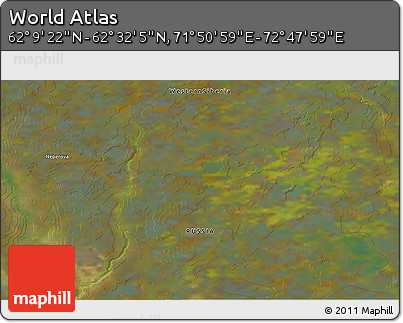 Satellite 3D Map of the Area around 62° 20' 44" N, 72° 19' 29" E