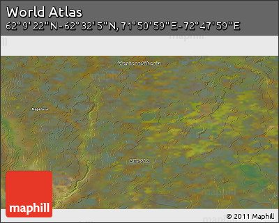 Satellite 3D Map of the Area around 62° 20' 44" N, 72° 19' 29" E