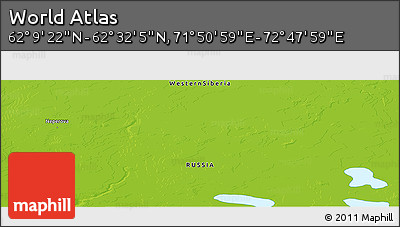 Physical Panoramic Map of the Area around 62° 20' 44" N, 72° 19' 29" E