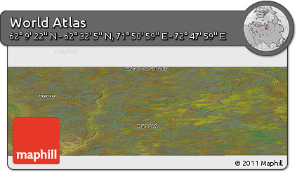 Satellite Panoramic Map of the Area around 62° 20' 44" N, 72° 19' 29" E