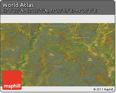 Satellite 3D Map of the Area around 62° 20' 44" N, 74° 1' 30" E