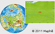 Physical Location Map of the area around 62° 20' 44" N, 74° 52' 30" E