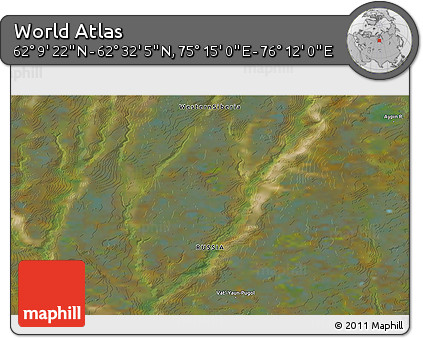 Satellite 3D Map of the Area around 62° 20' 44" N, 75° 43' 29" E