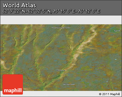 Satellite 3D Map of the Area around 62° 20' 44" N, 75° 43' 29" E