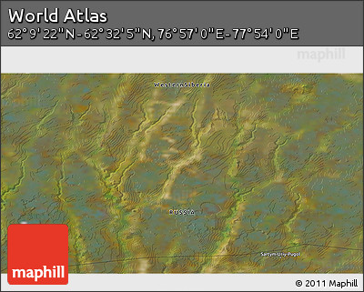 Satellite 3D Map of the Area around 62° 20' 44" N, 77° 25' 30" E