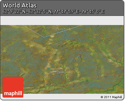 Satellite 3D Map of the Area around 62° 20' 44" N, 78° 16' 30" E