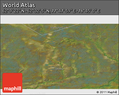 Satellite 3D Map of the Area around 62° 20' 44" N, 78° 16' 30" E