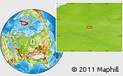 Physical Location Map of the area around 62° 20' 44" N, 78° 16' 30" E