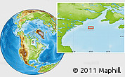 Physical Location Map of the area around 62° 20' 44" N, 89° 10' 30" W