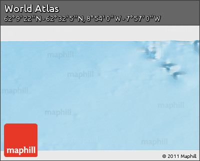 Physical 3D Map of the Area around 62° 20' 44" N, 8° 25' 30" W